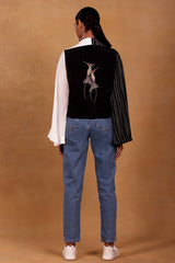 Black & White Mayfly Knot Shirt - Masaba