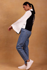 Black & White Mayfly Knot Shirt - Masaba