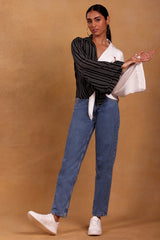 Black & White Mayfly Knot Shirt - Masaba