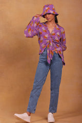 Lavender Record Bloom Knot Shirt