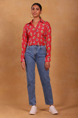 Red Tea Party Crop Shirt - Masaba