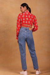 Red Tea Party Crop Shirt - Masaba