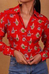 Red Tea Party Crop Shirt - Masaba