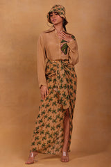 Tan Coco Drape Skirt Set - Masaba