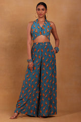Teal Mr Beaks Palazzo Set - Masaba
