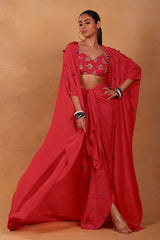 Red Tea Party Cape Set - Masaba