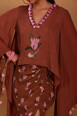 Brown Canary Blossom Cape Set - Masaba