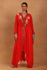 Red Feather Pop Culotte Set - Masaba