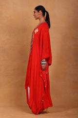 Red Feather Pop Culotte Set - Masaba