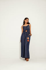 DENIM CUT-OUT JUMPSUIT