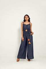 DENIM CUT-OUT JUMPSUIT