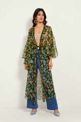 GREEN PAISLEY DUSTER