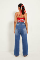 CROCHET WIDE LEG DENIMS