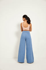 DENIM FLOWER TROUSERS