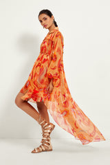 DESERT SAND PAISLEY LAYERED DRESS