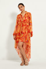 DESERT SAND PAISLEY LAYERED DRESS