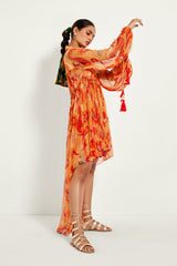 DESERT SAND PAISLEY LAYERED DRESS