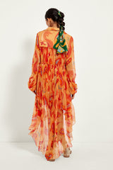 DESERT SAND PAISLEY LAYERED DRESS