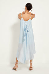 ICE BLUE WRAP SLIP DRESS