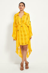 MANGO ASYMMETRIC WRAP DRESS