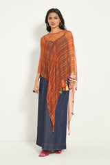 BURNT ORANGE PRINTED CAPE