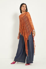 BURNT ORANGE PRINTED CAPE