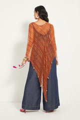BURNT ORANGE PRINTED CAPE