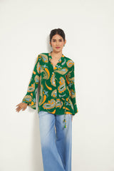 GREEN PAISLEY SHIRT