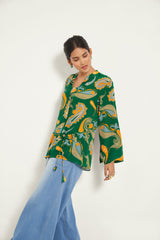 GREEN PAISLEY SHIRT