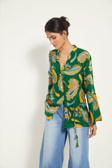 GREEN PAISLEY SHIRT