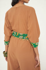 GREEN PAISLEY BUCKLE BELT