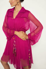 MAGENTA LAYERED DRESS
