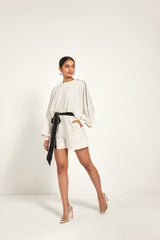 IVORY CUT-OUT KIMONO ROMPER