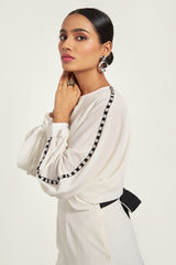 IVORY CUT-OUT KIMONO ROMPER