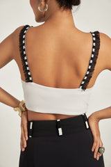 IVORY EMBELLISHED BUSTIER