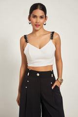 IVORY EMBELLISHED BUSTIER