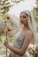 Embroidered Bustier + Pleated Skirt