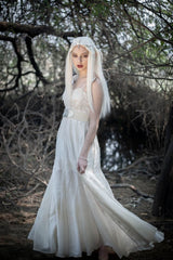 Embroidered Gown With Belt