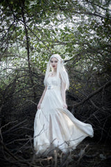 Embroidered Gown With Belt