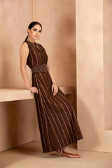 Embroidered Dress With Belt