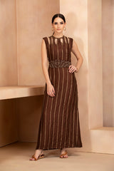 Embroidered Dress With Belt