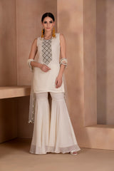 Embroidered Tunic and Palazzo set with Embroidered Stole