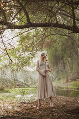 Embroidered Bustier + Pleated Skirt