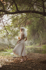 Embroidered Bustier + Pleated Skirt