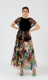 Tropical Print Long Skirt