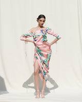 Printed Draped  Dress