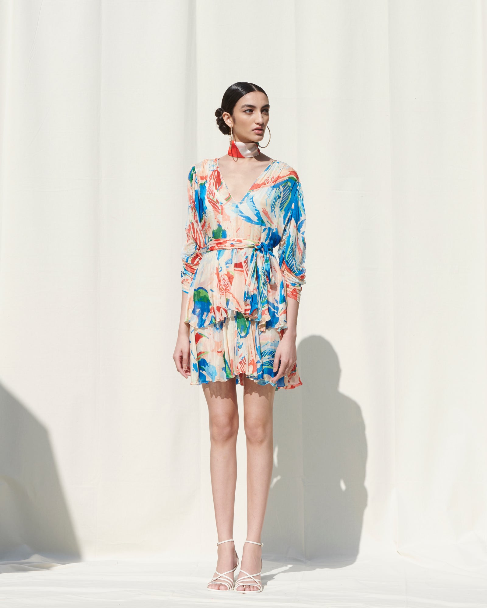 sachin and babi light blue dress Avi Red Chiffon Mini Dress