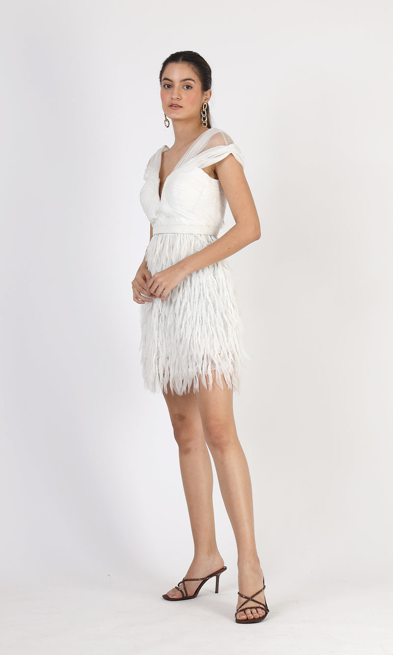 Gillian White Feather Dress