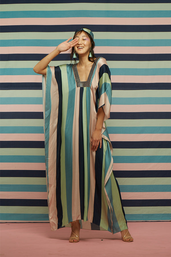 Printed Long Kaftan Maxi Dress