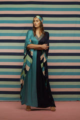 Colour Block Kaftan Maxi Dress